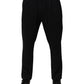 Dolce & Gabbana Black Stripes Viscose Skinny Dress Men Pants