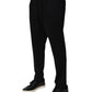 Dolce & Gabbana Black Stripes Viscose Skinny Dress Men Pants