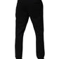 Dolce & Gabbana Black Stripes Viscose Skinny Dress Men Pants