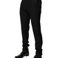 Dolce & Gabbana Black Wool Tapered Formal Men Dress Pants