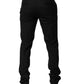 Dolce & Gabbana Black Wool Tapered Formal Men Dress Pants