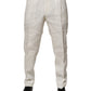 Dolce & Gabbana Cream Linen Dress Slim Formal Trouser Pants