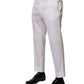 Dolce & Gabbana White Polyester Tapered Formal Trouser Pants