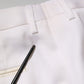 Dolce & Gabbana White Polyester Tapered Formal Trouser Pants