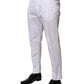 Dolce & Gabbana White Cotton Dress Slim Formal Trouser Pants