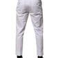 Dolce & Gabbana White Cotton Dress Slim Formal Trouser Pants