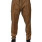 Dolce & Gabbana Brown Cotton Chino Mid Waist Men Jogger Pants
