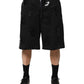 Dolce & Gabbana Black Logo Cotton Bermuda Sweatshorts Shorts
