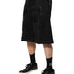 Dolce & Gabbana Black Logo Cotton Bermuda Sweatshorts Shorts