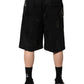 Dolce & Gabbana Black Logo Cotton Bermuda Sweatshorts Shorts