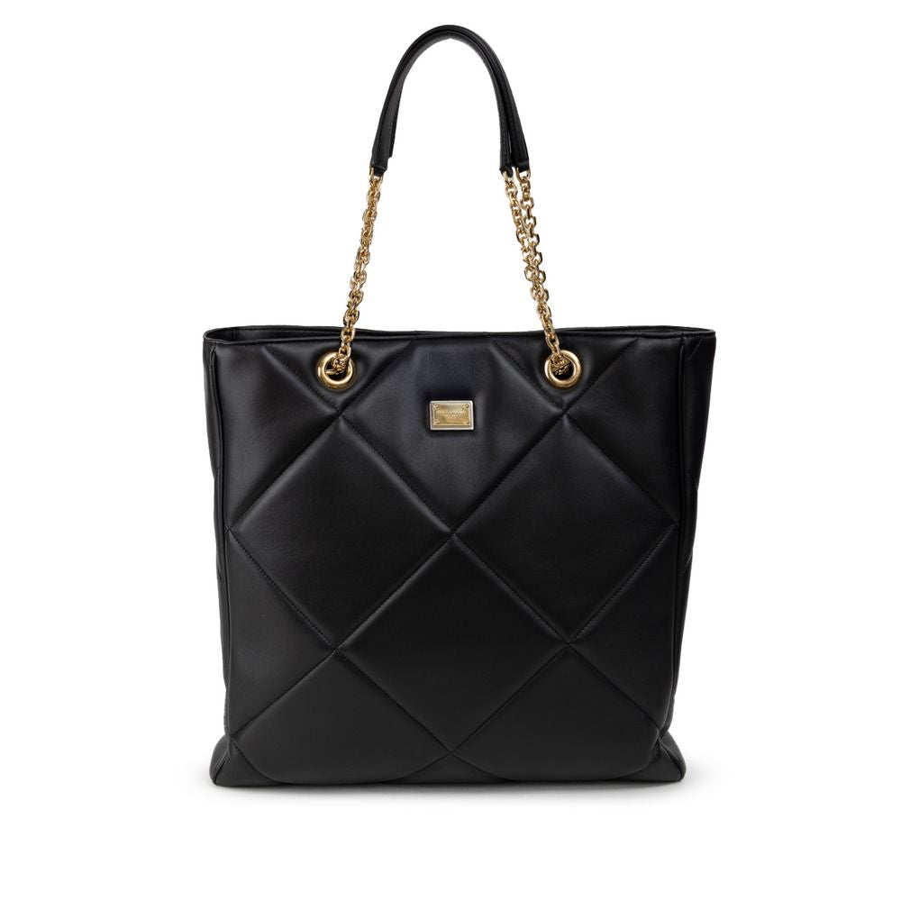 Dolce & Gabbana Black Leather Tote Bag Womens Tote Bag