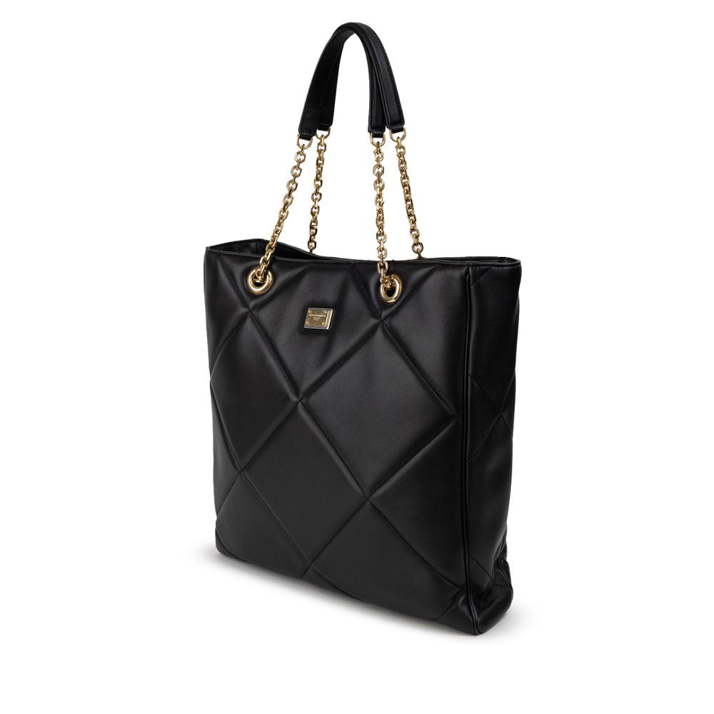 Dolce & Gabbana Black Leather Tote Bag Womens Tote Bag