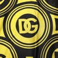 Dolce & Gabbana Yellow Silk Silver DG Logo Geometric T-shirt