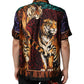 Dolce & Gabbana Multicolor Silk Tiger Print Hawaiian T-shirt