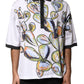 Dolce & Gabbana White Sketch Print Oversized Mens Polo T-shirt