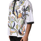 Dolce & Gabbana White Sketch Print Oversized Mens Polo T-shirt