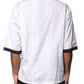 Dolce & Gabbana White Sketch Print Oversized Mens Polo T-shirt