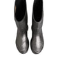 Dolce & Gabbana Black Argento Pull On Rain Boots Shoes