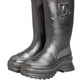 Dolce & Gabbana Black Argento Pull On Rain Boots Shoes