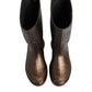 Dolce & Gabbana Metallic Bronze Pull On Rain Boots Shoes
