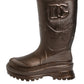 Dolce & Gabbana Metallic Bronze Pull On Rain Boots Shoes
