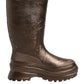 Dolce & Gabbana Metallic Bronze Pull On Rain Boots Shoes
