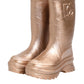 Dolce & Gabbana Rose Gold Rubber Pull On Rain Boots  Shoes