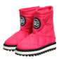 Dolce & Gabbana Pink White Viscose Padded Mid Calf Boots Shoes