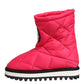 Dolce & Gabbana Pink White Viscose Padded Mid Calf Boots Shoes