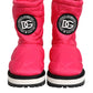 Dolce & Gabbana Pink White Viscose Padded Mid Calf Boots Shoes
