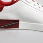 Dolce & Gabbana White Red Leather Logo Portofino Sneaker