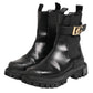 Dolce & Gabbana Black Gold DG Logo Trekking Calf Boots Shoes