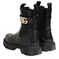 Dolce & Gabbana Black Gold DG Logo Trekking Calf Boots Shoes