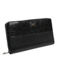 Dolce & Gabbana Black Leather DG Plaque Zip Around Continental Wallet