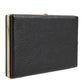 Dolce & Gabbana Black Leather Gold Frame Clutch Evening Party Purse Bag