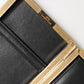 Dolce & Gabbana Black Leather Gold Frame Clutch Evening Party Purse Bag
