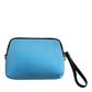 Dolce & Gabbana Blue Nylon DG Logo Print Clutch Zip Pouch Bag
