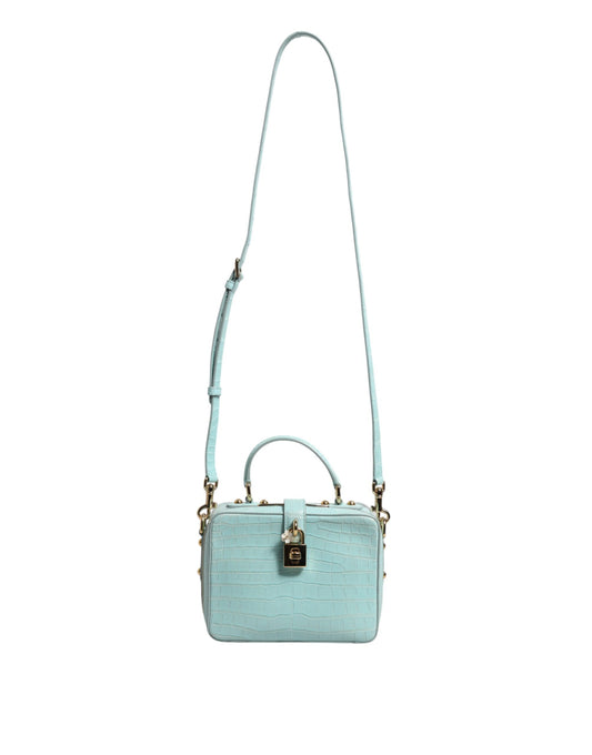 Dolce & Gabbana Mint Green Embossed Leather Padlock Shoulder Bag Womens Shoulder Bag