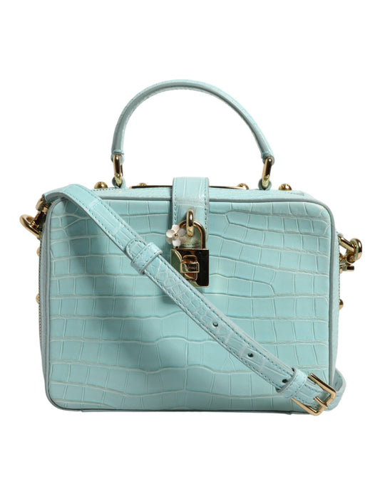 Dolce & Gabbana Mint Green Embossed Leather Padlock Shoulder Bag Womens Shoulder Bag