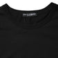 Dolce & Gabbana Black Logo Patch Cotton Crew Neck T-shirt