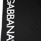 Dolce & Gabbana Black Logo Print Cotton Men Crew Neck T-shirt