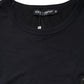 Dolce & Gabbana Dark Blue Logo Plaque Cotton Crewneck T-shirt