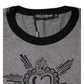 Dolce & Gabbana Gray Sacred Heart Cotton Crew Neck T-shirt