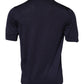 Dolce & Gabbana Dark Blue Silk Crew Neck Short Sleeves T-shirt