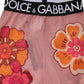 Dolce & Gabbana Pink Floral Leggings Stretch Waist Pants