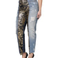 Dolce & Gabbana Multicolor Patchwork Tapered Denim Jeans