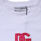 Dolce & Gabbana White Cotton DG Logo Embroidery Top T-shirt