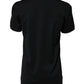 Dolce & Gabbana Black Cotton DG Print Short Sleeve Top T-shirt