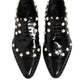Dolce & Gabbana Black Leather Faux Pearl Dress Broque Shoes