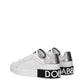 Dolce & Gabbana White Leather Low Top Sneakers